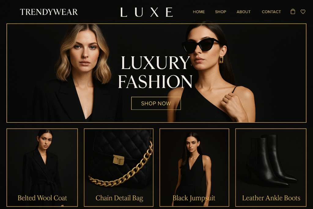 20250828 1740 trendywear luxe website design simple compose 01k3razas5etktq8a8jxmbjh84